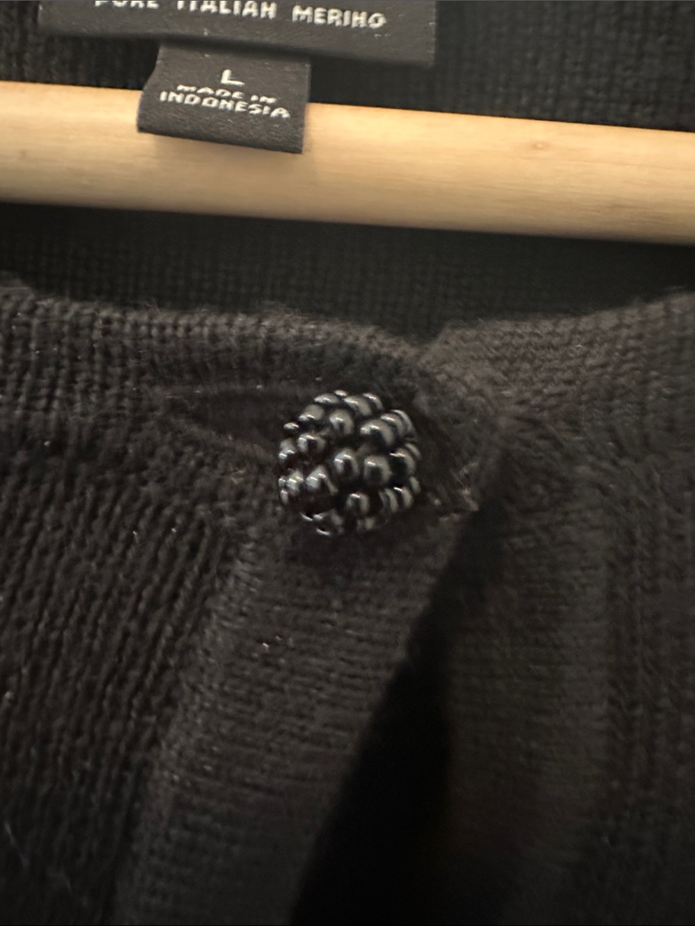 Talbots Black Ruffle-Hem Button-Front Top - Picture 3 of 5